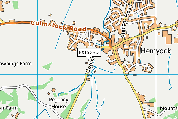 EX15 3RQ map - OS VectorMap District (Ordnance Survey)