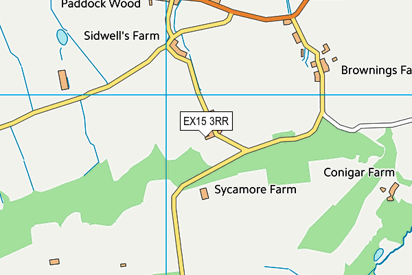 EX15 3RR map - OS VectorMap District (Ordnance Survey)