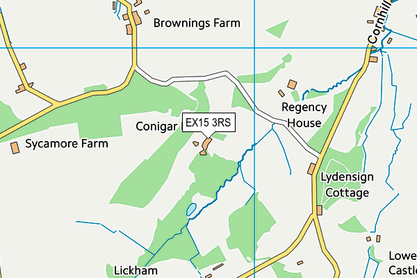 EX15 3RS map - OS VectorMap District (Ordnance Survey)