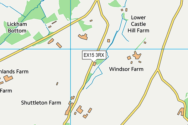 EX15 3RX map - OS VectorMap District (Ordnance Survey)