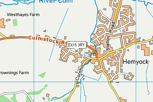 EX15 3RY map - OS VectorMap District (Ordnance Survey)