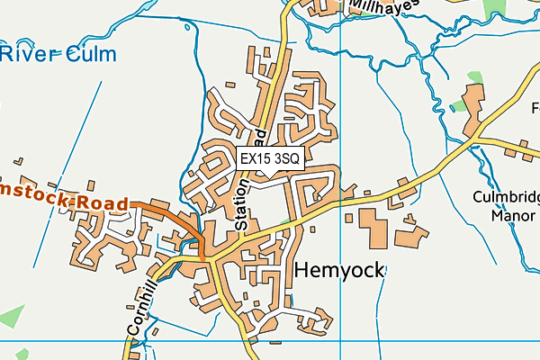 EX15 3SQ map - OS VectorMap District (Ordnance Survey)