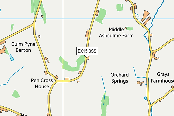 EX15 3SS map - OS VectorMap District (Ordnance Survey)
