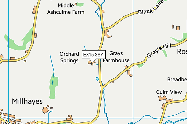 EX15 3SY map - OS VectorMap District (Ordnance Survey)