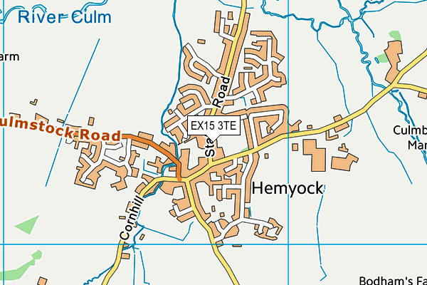 EX15 3TE map - OS VectorMap District (Ordnance Survey)