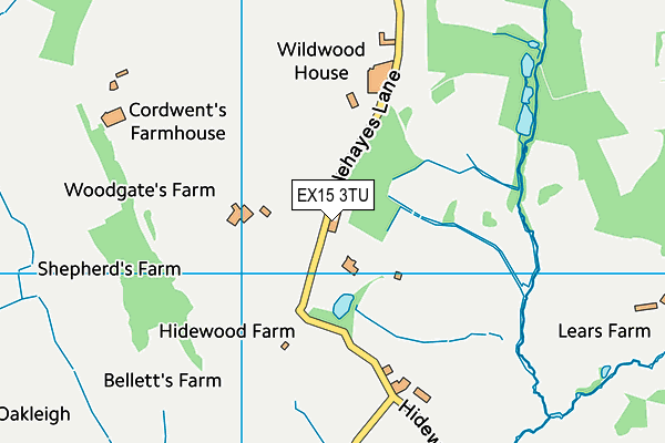 EX15 3TU map - OS VectorMap District (Ordnance Survey)