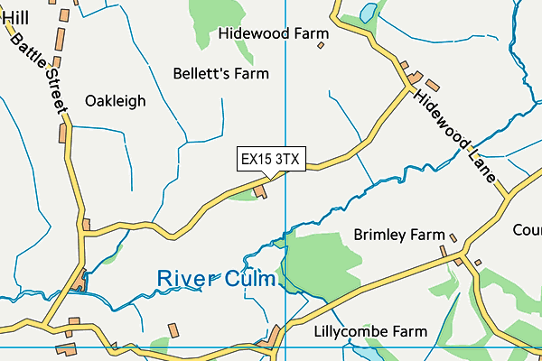 EX15 3TX map - OS VectorMap District (Ordnance Survey)