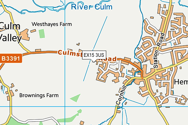 EX15 3US map - OS VectorMap District (Ordnance Survey)