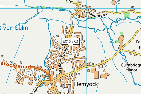 EX15 3XD map - OS VectorMap District (Ordnance Survey)