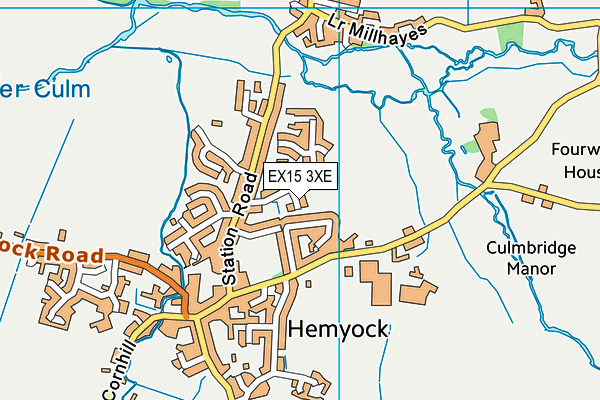 EX15 3XE map - OS VectorMap District (Ordnance Survey)