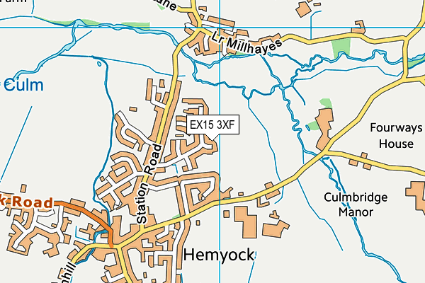 EX15 3XF map - OS VectorMap District (Ordnance Survey)