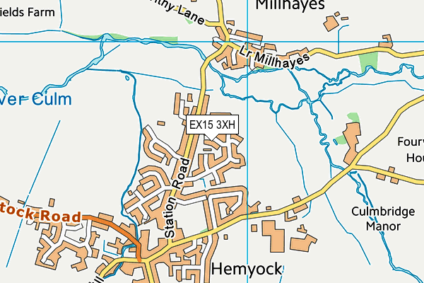 EX15 3XH map - OS VectorMap District (Ordnance Survey)