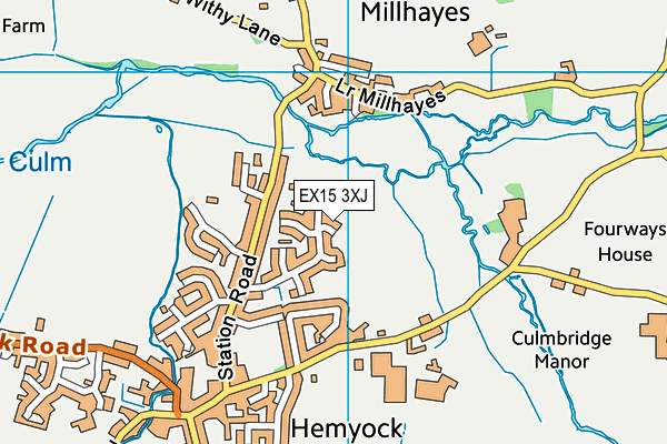 EX15 3XJ map - OS VectorMap District (Ordnance Survey)