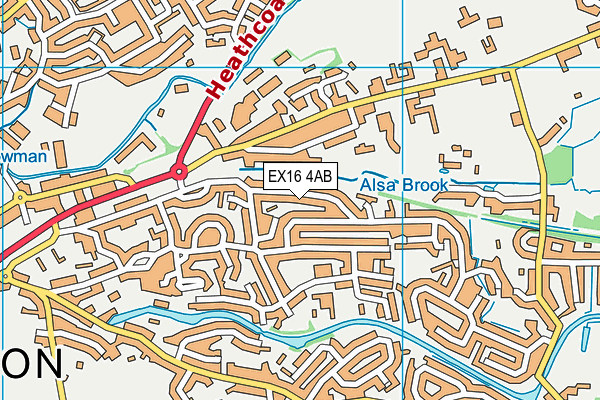 EX16 4AB map - OS VectorMap District (Ordnance Survey)