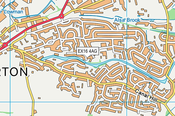 EX16 4AG map - OS VectorMap District (Ordnance Survey)