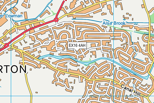 EX16 4AH map - OS VectorMap District (Ordnance Survey)