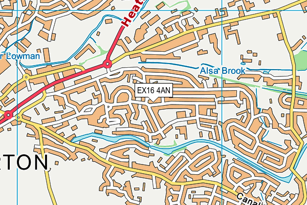 EX16 4AN map - OS VectorMap District (Ordnance Survey)