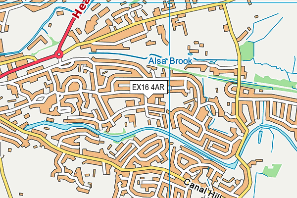 EX16 4AR map - OS VectorMap District (Ordnance Survey)