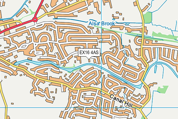 EX16 4AS map - OS VectorMap District (Ordnance Survey)
