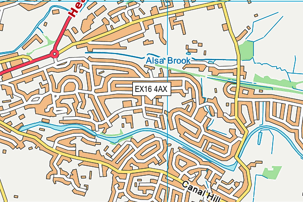 EX16 4AX map - OS VectorMap District (Ordnance Survey)