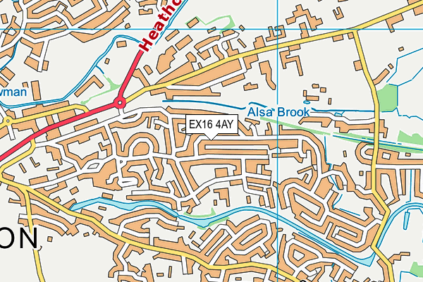 EX16 4AY map - OS VectorMap District (Ordnance Survey)