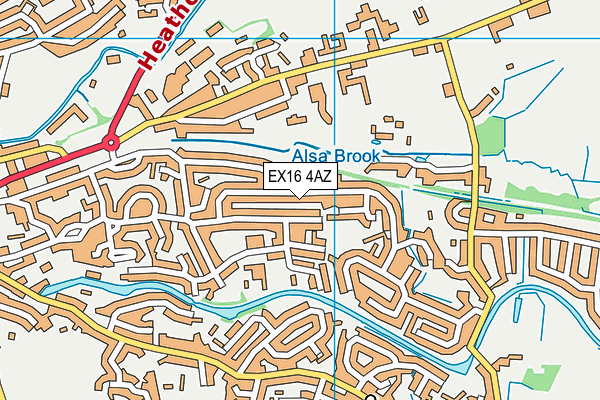 EX16 4AZ map - OS VectorMap District (Ordnance Survey)