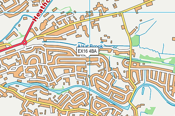 EX16 4BA map - OS VectorMap District (Ordnance Survey)