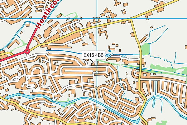 EX16 4BB map - OS VectorMap District (Ordnance Survey)