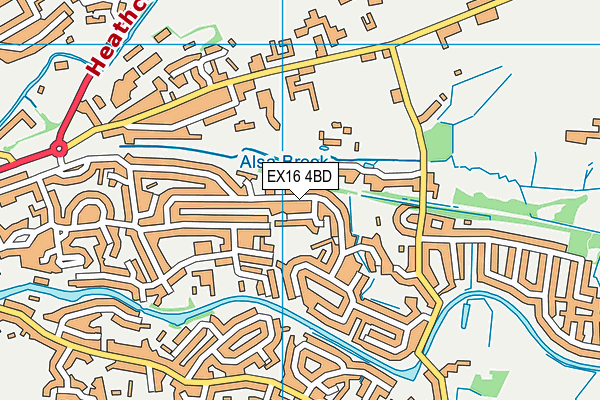EX16 4BD map - OS VectorMap District (Ordnance Survey)
