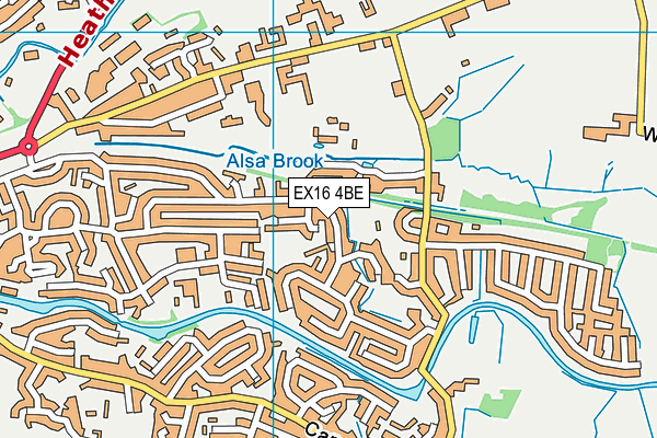 EX16 4BE map - OS VectorMap District (Ordnance Survey)