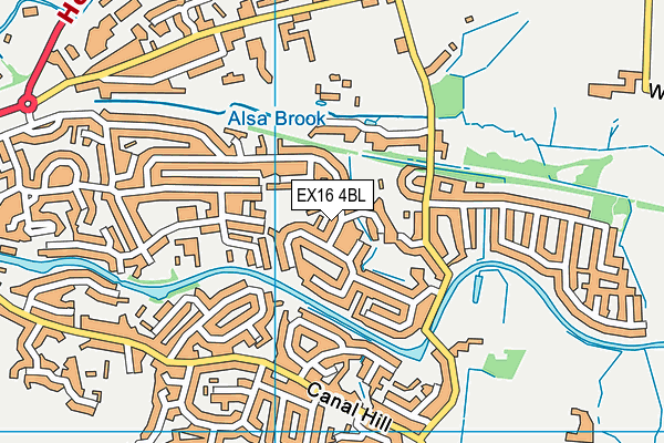 EX16 4BL map - OS VectorMap District (Ordnance Survey)