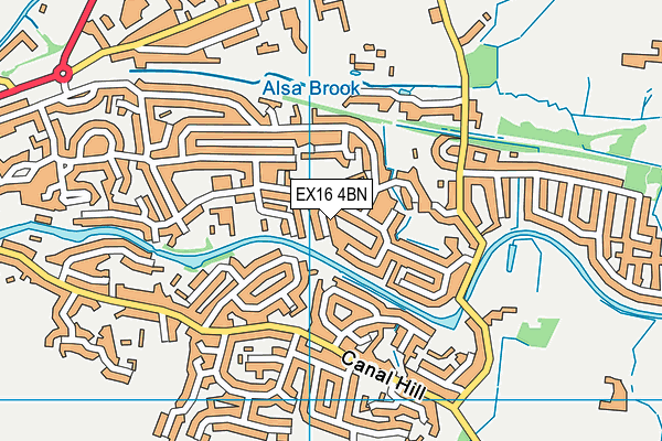 EX16 4BN map - OS VectorMap District (Ordnance Survey)