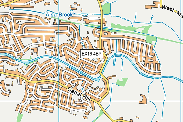 EX16 4BP map - OS VectorMap District (Ordnance Survey)