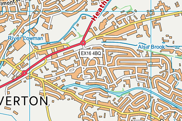 EX16 4BQ map - OS VectorMap District (Ordnance Survey)