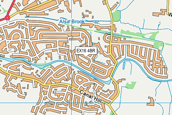 EX16 4BR map - OS VectorMap District (Ordnance Survey)