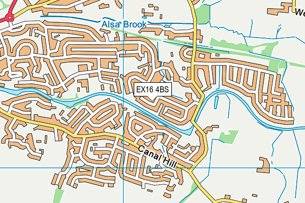 EX16 4BS map - OS VectorMap District (Ordnance Survey)
