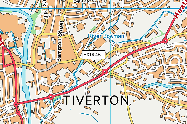 EX16 4BT map - OS VectorMap District (Ordnance Survey)