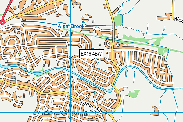 EX16 4BW map - OS VectorMap District (Ordnance Survey)