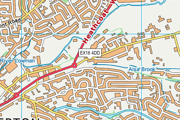 EX16 4DD map - OS VectorMap District (Ordnance Survey)