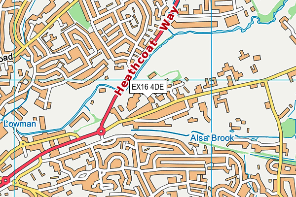EX16 4DE map - OS VectorMap District (Ordnance Survey)