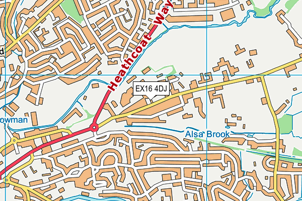 EX16 4DJ map - OS VectorMap District (Ordnance Survey)