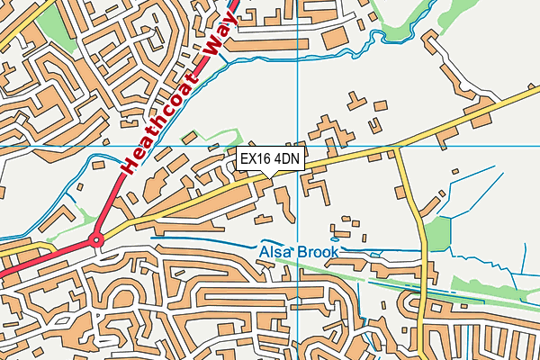 Blundells School map (EX16 4DN) - OS VectorMap District (Ordnance Survey)