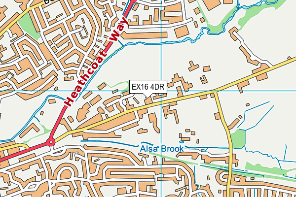 EX16 4DR map - OS VectorMap District (Ordnance Survey)
