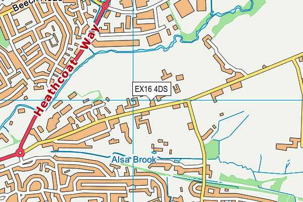 EX16 4DS map - OS VectorMap District (Ordnance Survey)