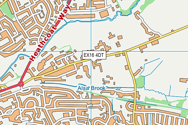 EX16 4DT map - OS VectorMap District (Ordnance Survey)
