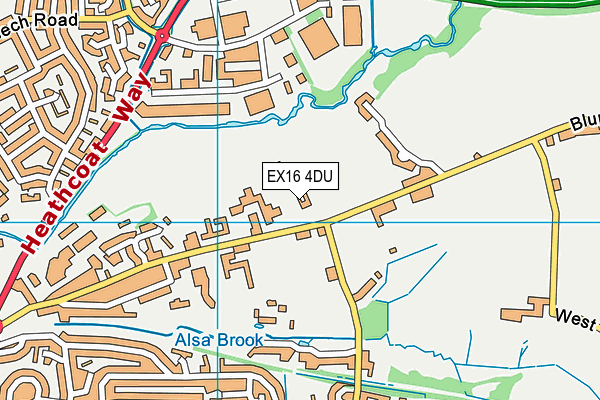 EX16 4DU map - OS VectorMap District (Ordnance Survey)