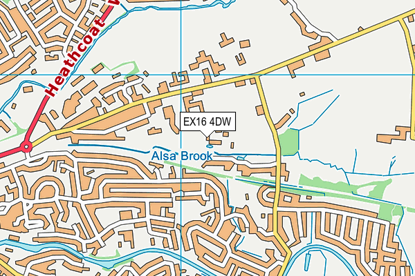 EX16 4DW map - OS VectorMap District (Ordnance Survey)