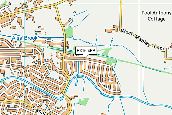 EX16 4EB map - OS VectorMap District (Ordnance Survey)