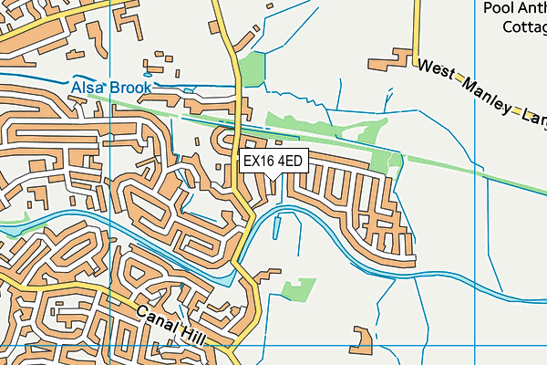 EX16 4ED map - OS VectorMap District (Ordnance Survey)