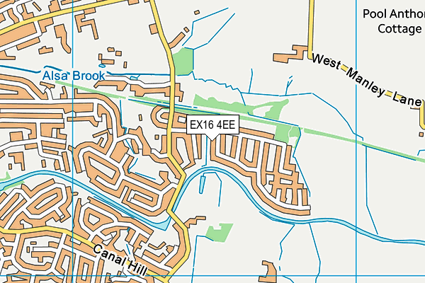 EX16 4EE map - OS VectorMap District (Ordnance Survey)